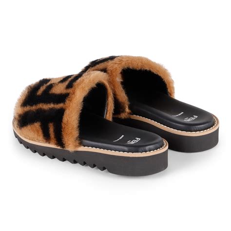 fake fendi fur slides|fendi slides sale cettire.